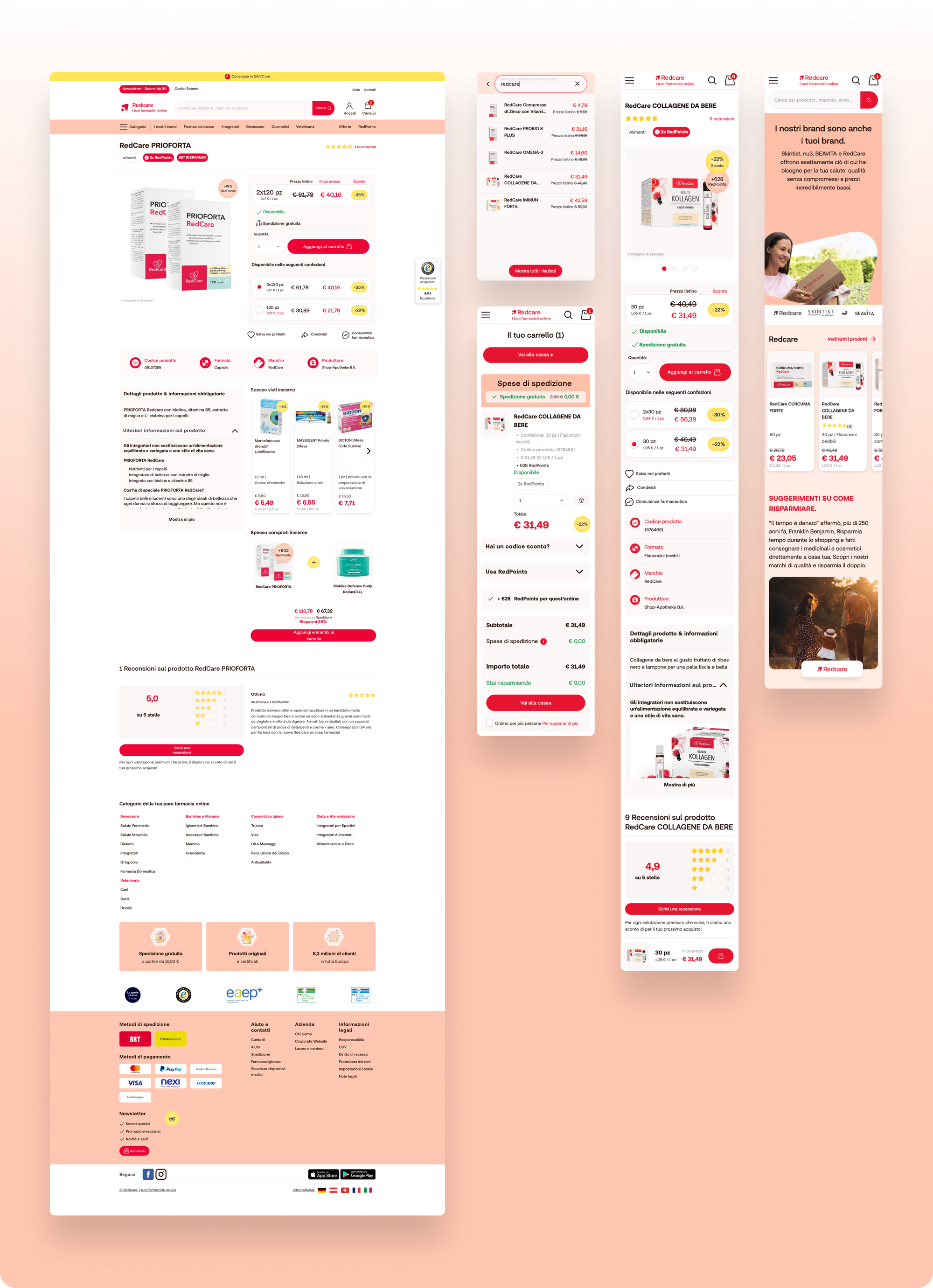 Result of website screens of Shopapotheke redesign