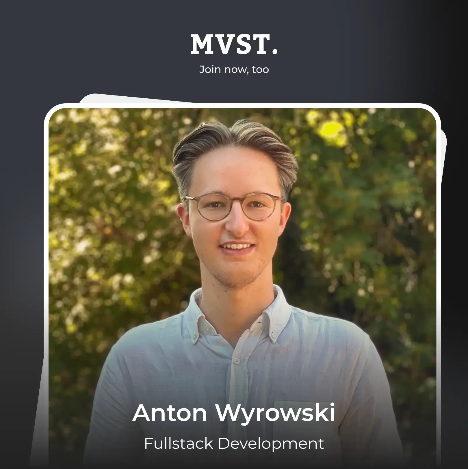 Welcome to MVST, Anton!